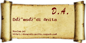 Dömsödi Anita névjegykártya